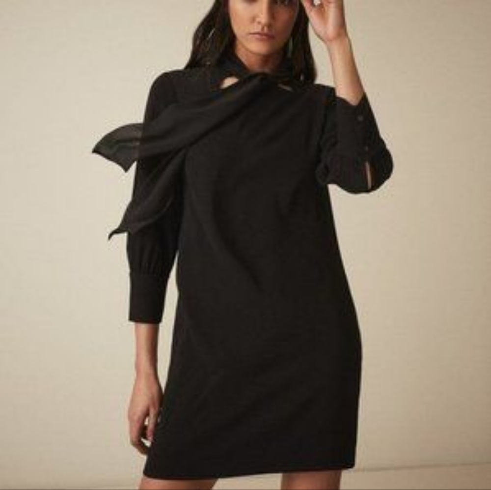 NWT REISS | Yolanda Neck Tie Shift Dress - Picture 2 of 9